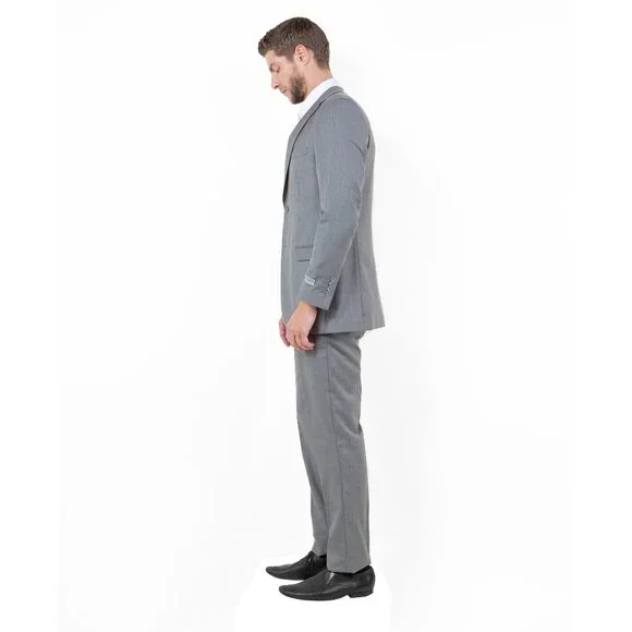 Sharkskin Slim Fit Mens 2-Piece Suit, Grey